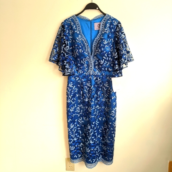 New JS Collections embroidered floral midi dress - Picture 2 of 15